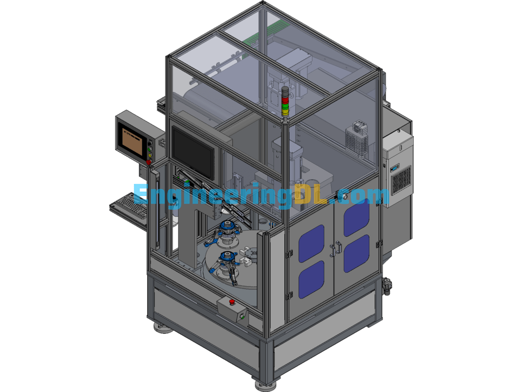 Fully Automatic Wheel Bearing And Snap Spring Loading And Press Fitting Equipment 3D Exported Free Download