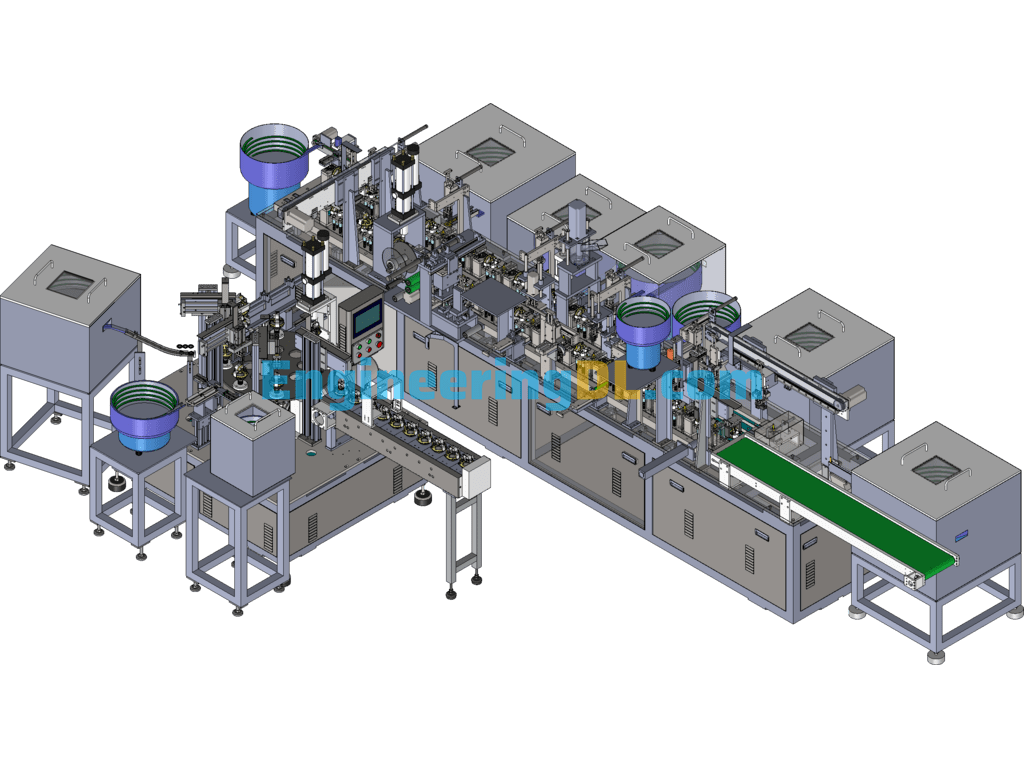 Automatic Motor Assembly Line (Complete Complex Large Non-Standard Equipment) SolidWorks, 3D Exported Free Download