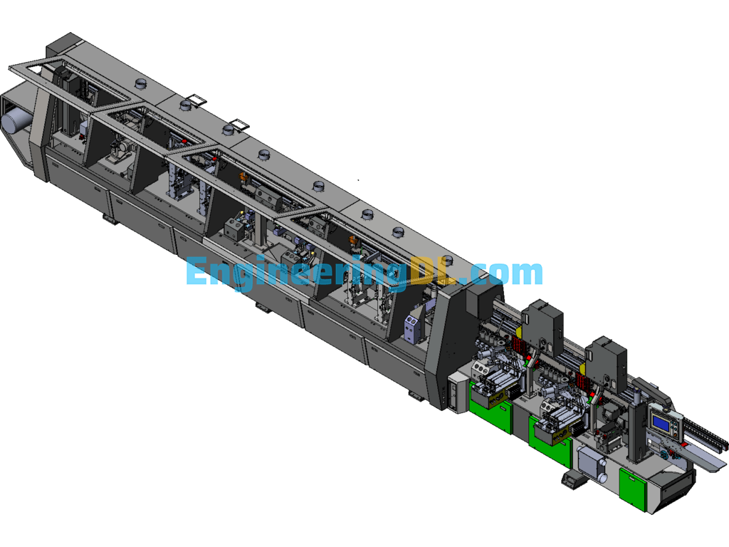 Automatic High-Speed Edging Machine, Intelligent Board Furniture Edging Machine Drawings SolidWorks, 3D Exported Free Download
