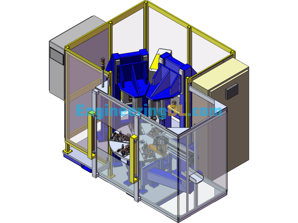 Six-Station Assembly Machine SolidWorks, 3D Exported Free Download