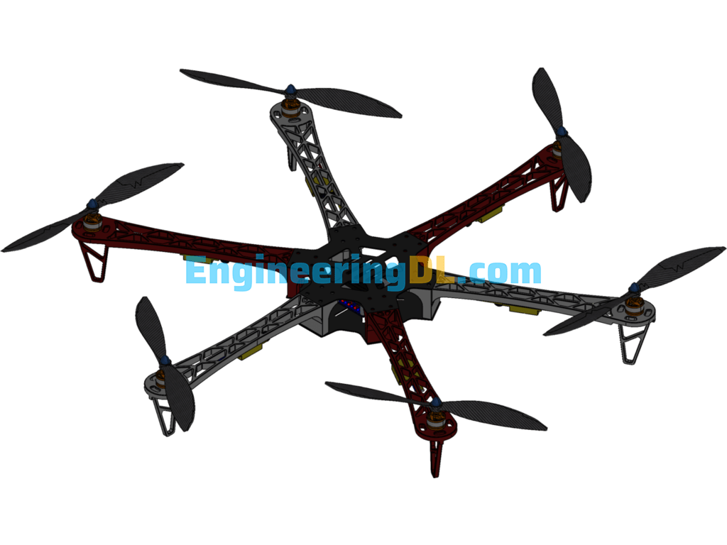 Six-Rotor UAV Model SolidWorks Free Download