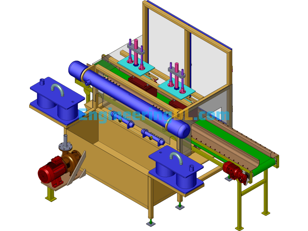 Six Groups Of Battery Automatic Assembly Line 3D Model SolidWorks, 3D Exported Free Download
