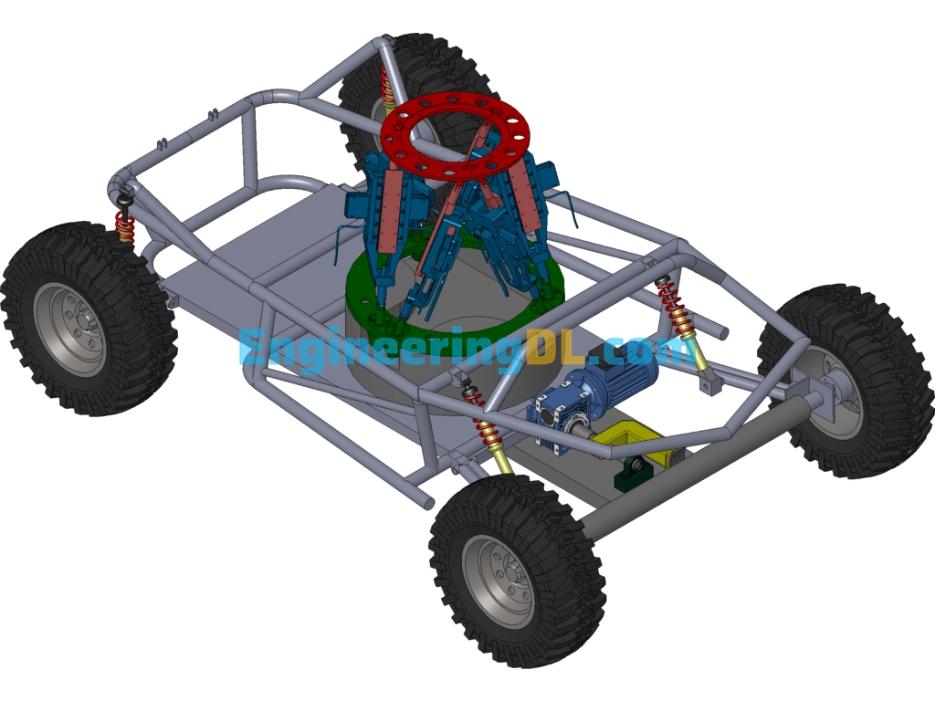 Six-Degree-Of-Freedom Platform Carriage SolidWorks, 3D Exported Free Download