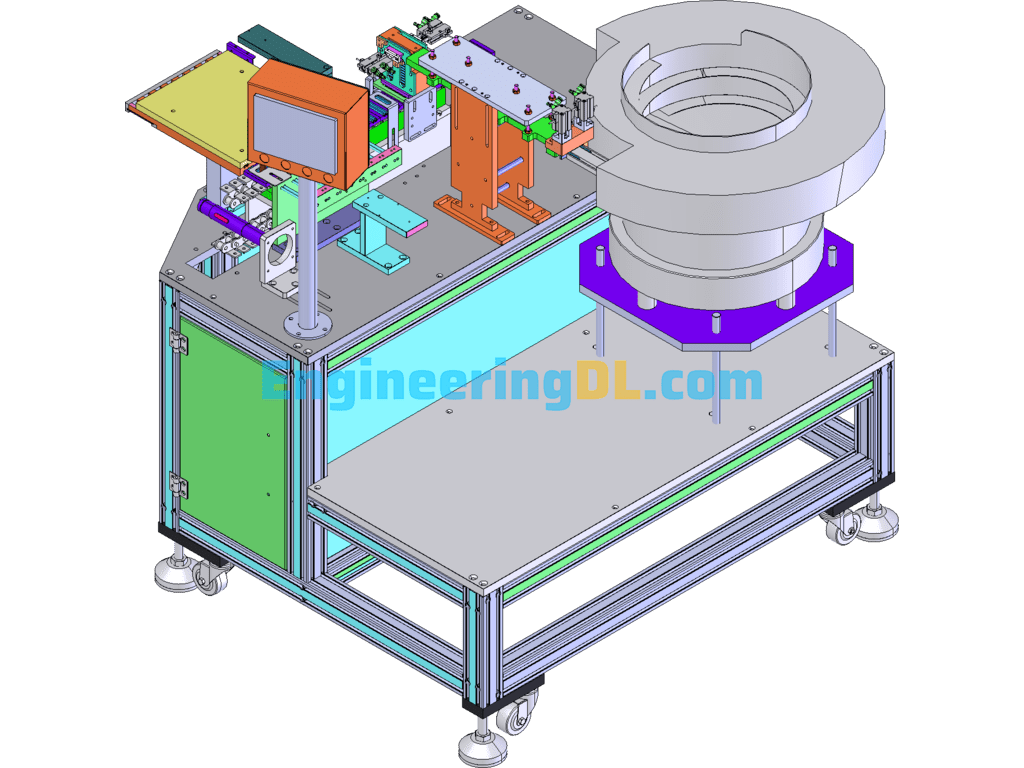 Hexagonal Batch Head Automatic Feeding And Dividing Machine 3D + Engineering Drawings + Bom List SolidWorks, AutoCAD, 3D Exported Free Download