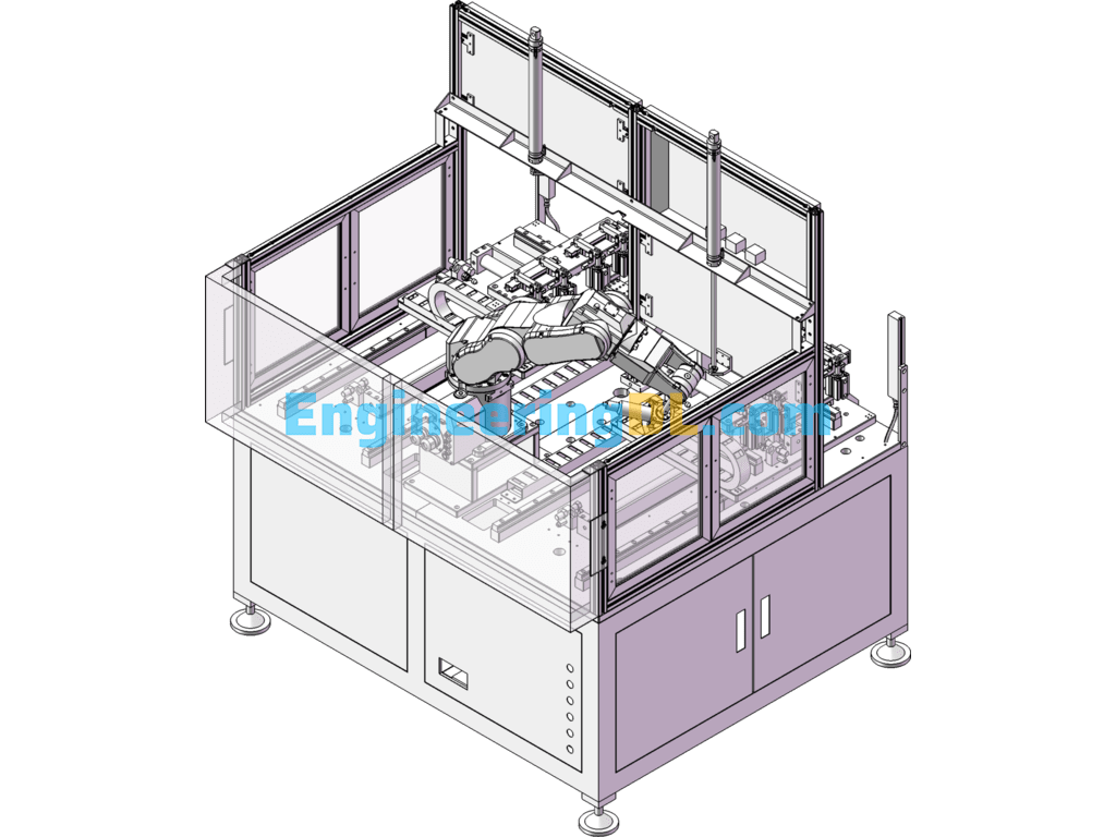 Six-Axis Robotic Automatic Laser Welding Machine (SolidWorks, CreoProE), 3D Exported Free Download