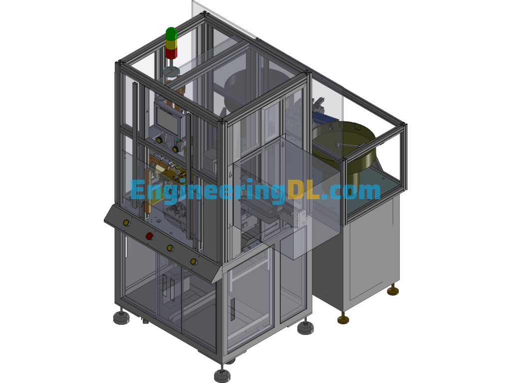 Six-Axis Automatic Locking Screw Machine SolidWorks, 3D Exported Free Download