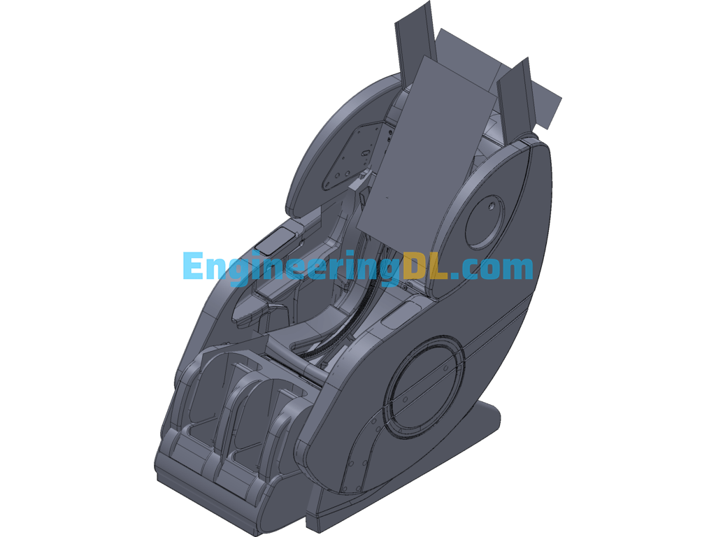 Shared Massage Chair Drawing Structure Design (CreoProE), 3D Exported Free Download