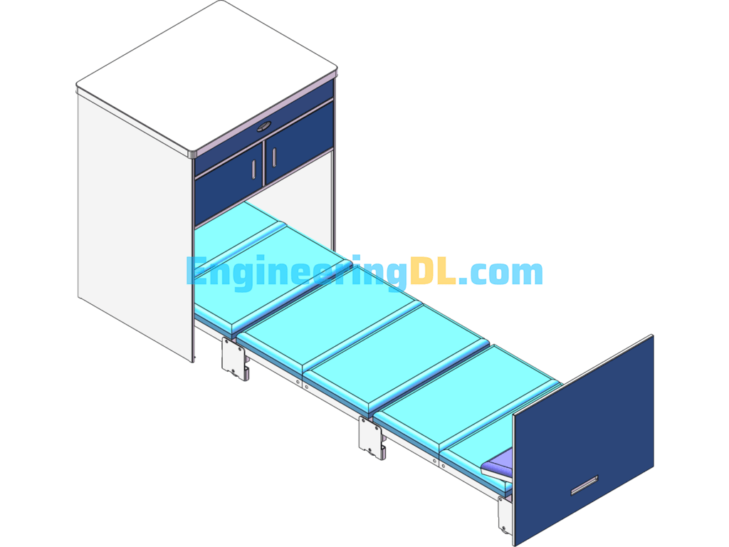 Shared Companion Bed SolidWorks, 3D Exported Free Download