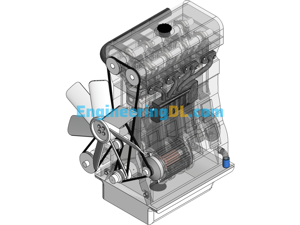 Internal Combustion Engine (Clear SW Model Of Engine Internal Structure) SolidWorks Free Download
