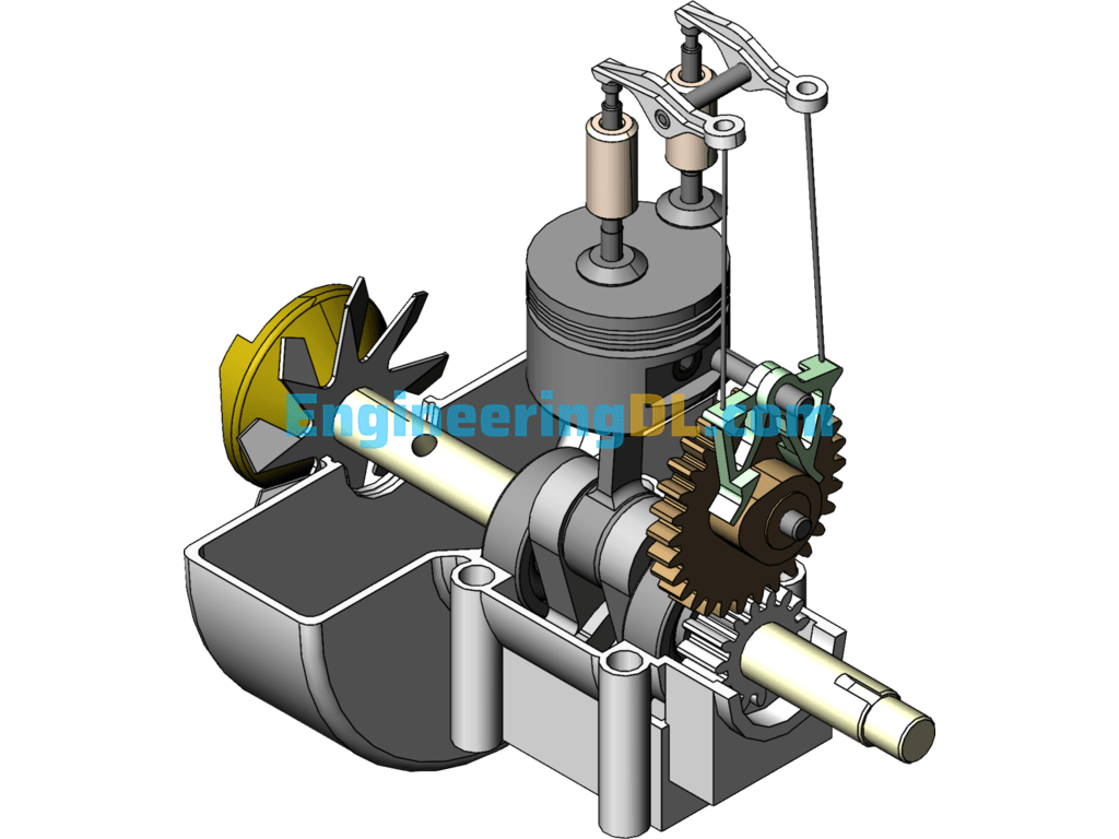 Internal Combustion Engine Motion Mechanism SolidWorks Free Download