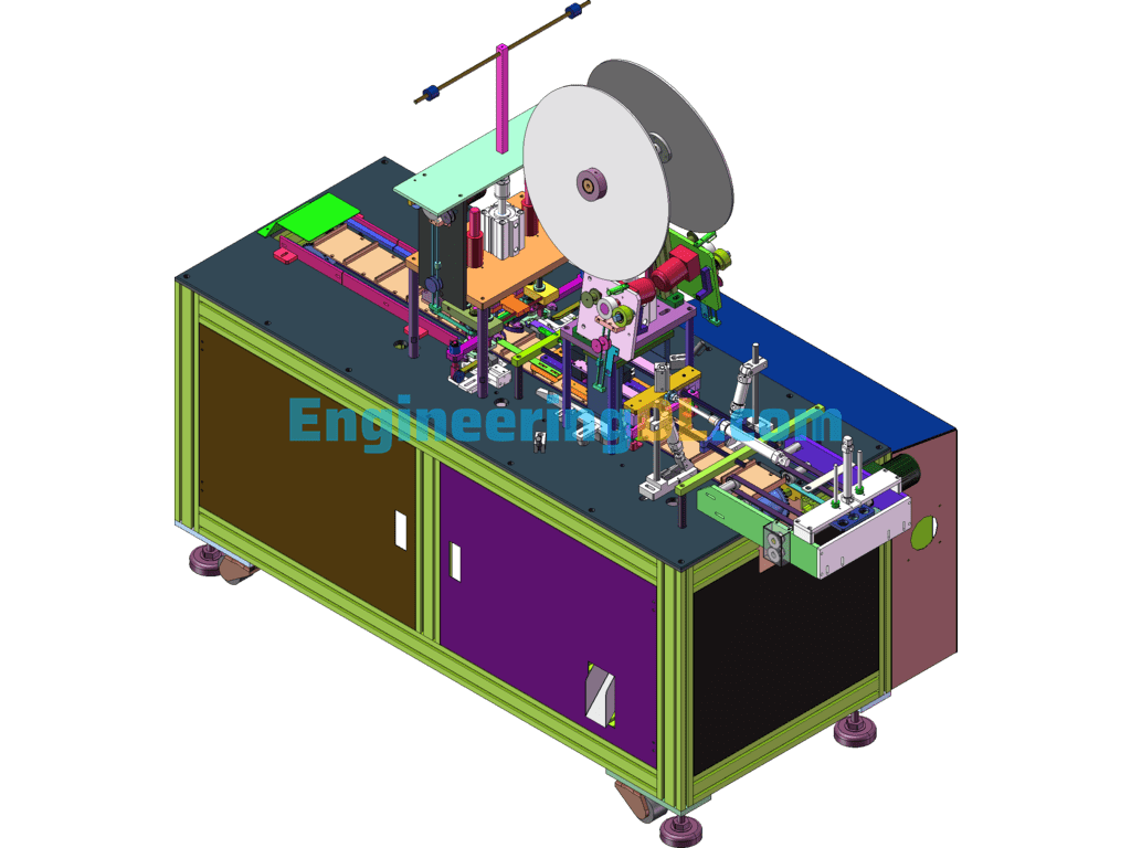 Inner Ear Wrapping Welding Machine (3D Source File + 2D + BOM) Flat Mask Ultrasonic Welding Inner Ear With Machine SolidWorks, 3D Exported Free Download