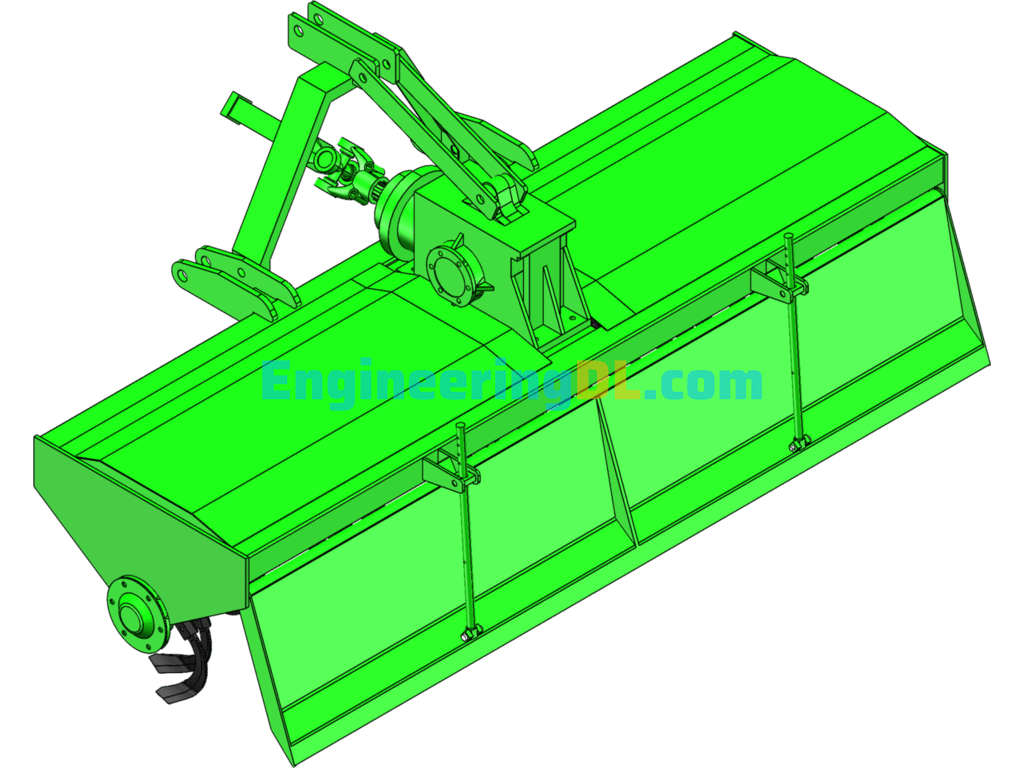 Agricultural Rotary Tiller 3D Model SolidWorks, 3D Exported Free Download