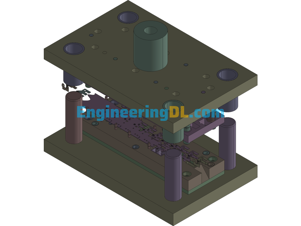 Refrigerator Ground Pin With Progressive Die 3D Exported Free Download
