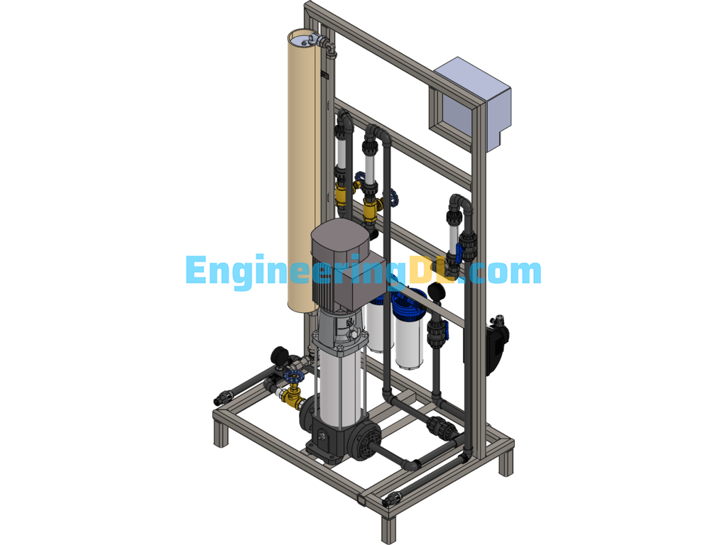 Flushing Machine 3D Model SolidWorks, 3D Exported Free Download
