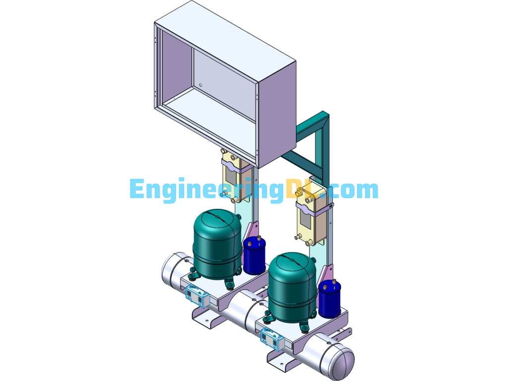 3D Model Of Condensing Unit SolidWorks, 3D Exported Free Download