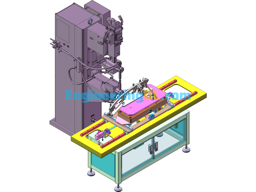 Projection Welding Machine Feeding Tooling Bench SolidWorks Free Download
