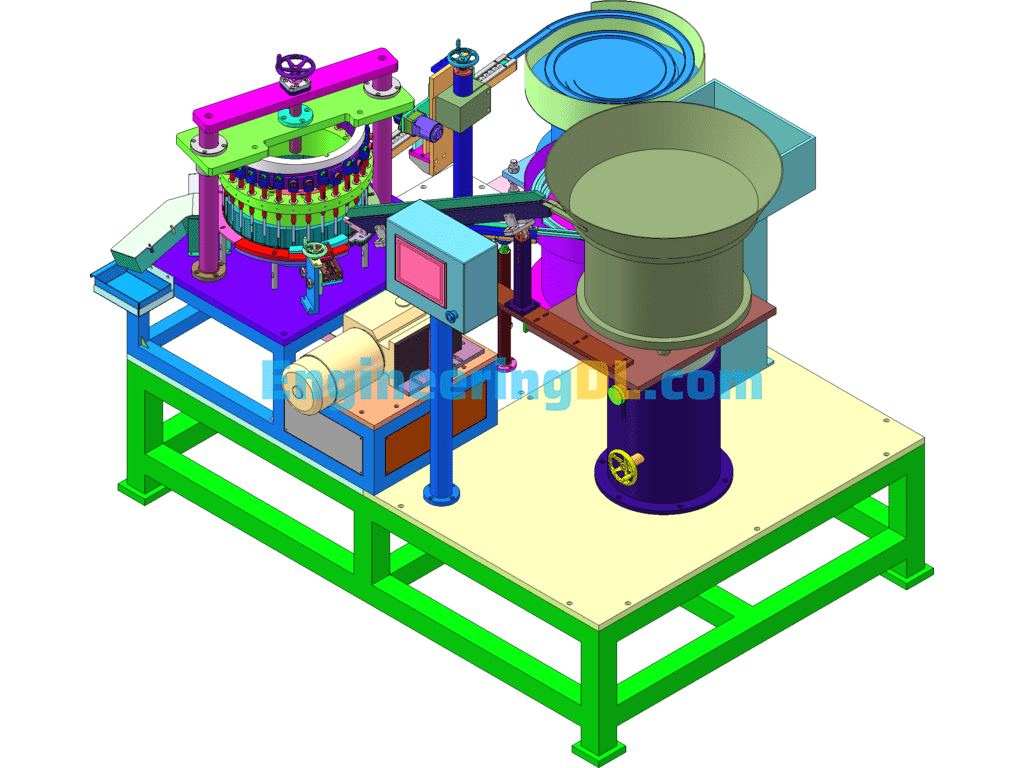 Cam Mechanism Type Bottle Cap Assembly Machine SolidWorks, 3D Exported Free Download