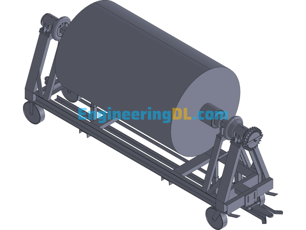 Unwinding Cart For Rewinding Equipment 3D Exported Free Download