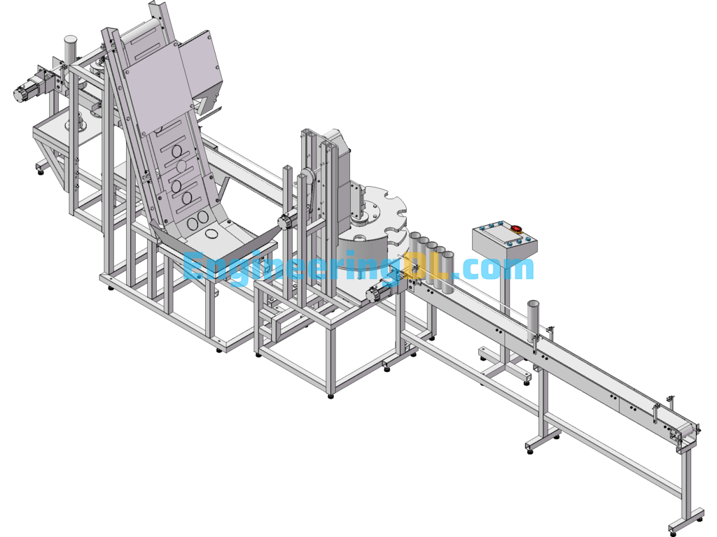 Capping Machine SolidWorks, 3D Exported Free Download
