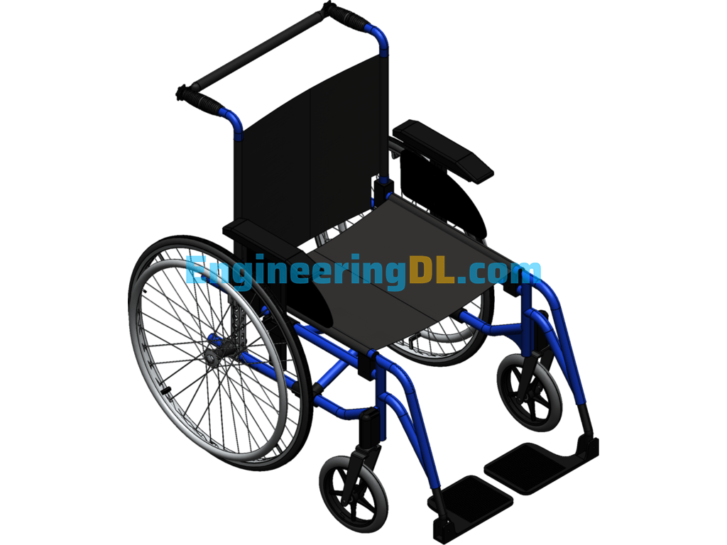 Medical Wheelchair 3D Model SolidWorks, 3D Exported Free Download
