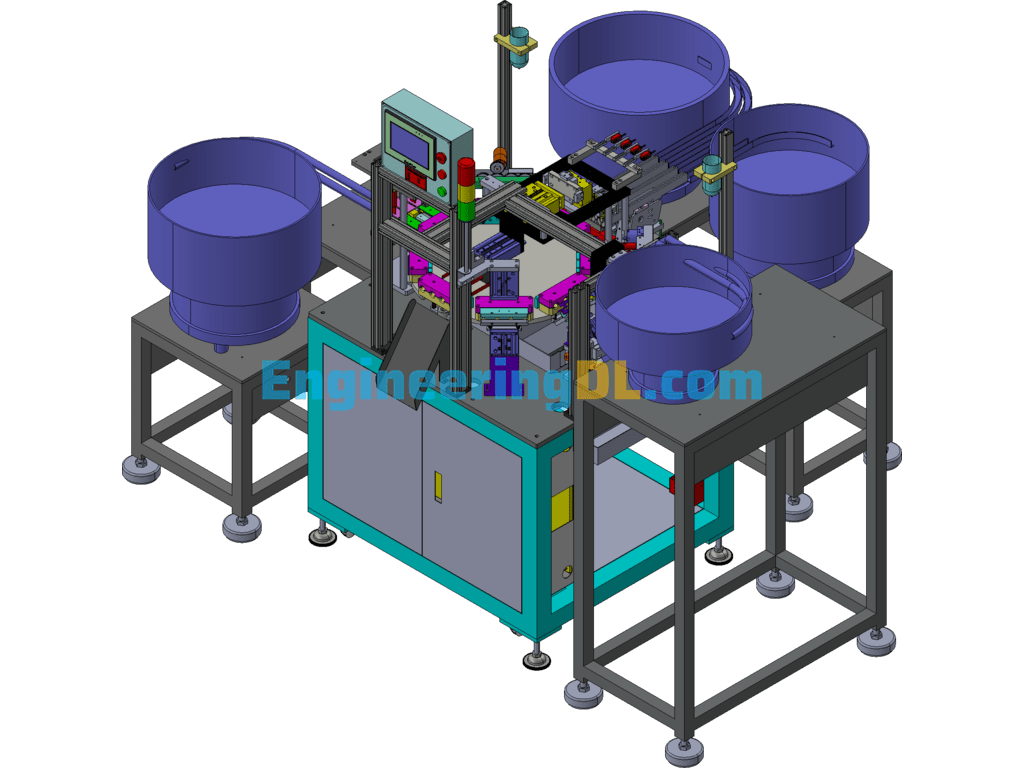 Medical Tee Drip Hopper Automatic Assembly Machine 3D Exported Free Download