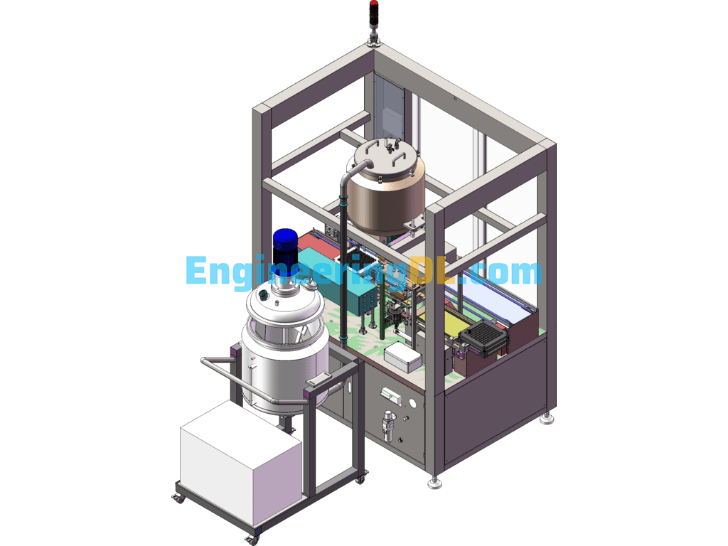 Ten-Head Automatic Blood Tube Collecting And Gluing Machine 3D+Engineering Drawings+Source Files SolidWorks Free Download