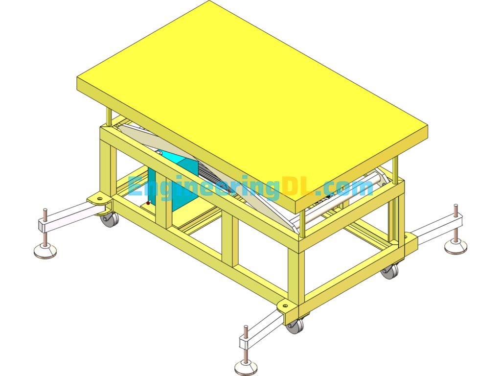 Lifting Table Design SolidWorks, 3D Exported Free Download