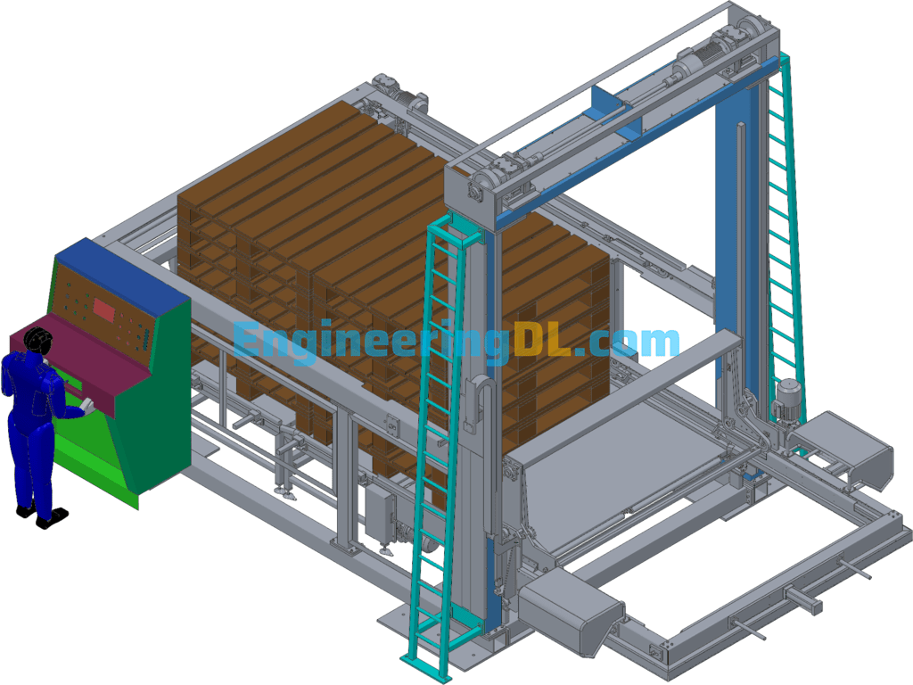 Lift Pallet Palletizer Design 3D Exported Free Download
