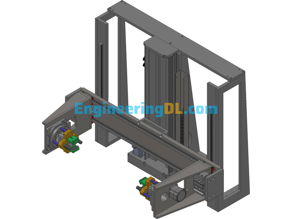 Lifting And Turning Mechanism SolidWorks, 3D Exported Free Download