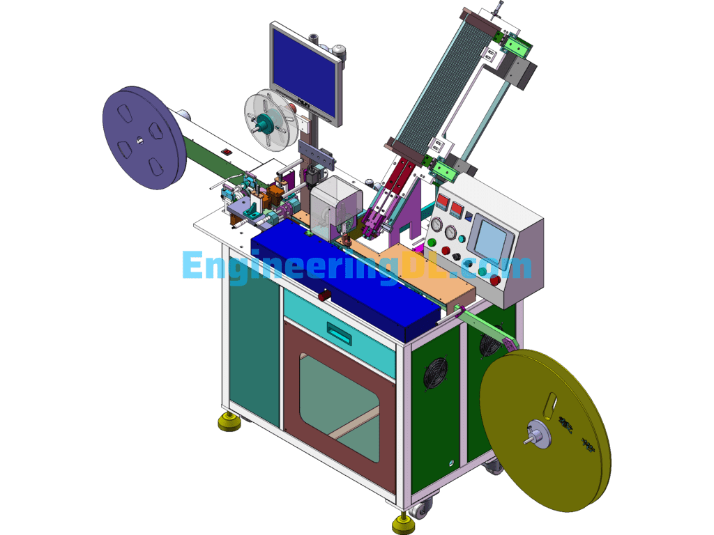 Semiconductor Automatic Taping Machine SolidWorks, 3D Exported Free Download
