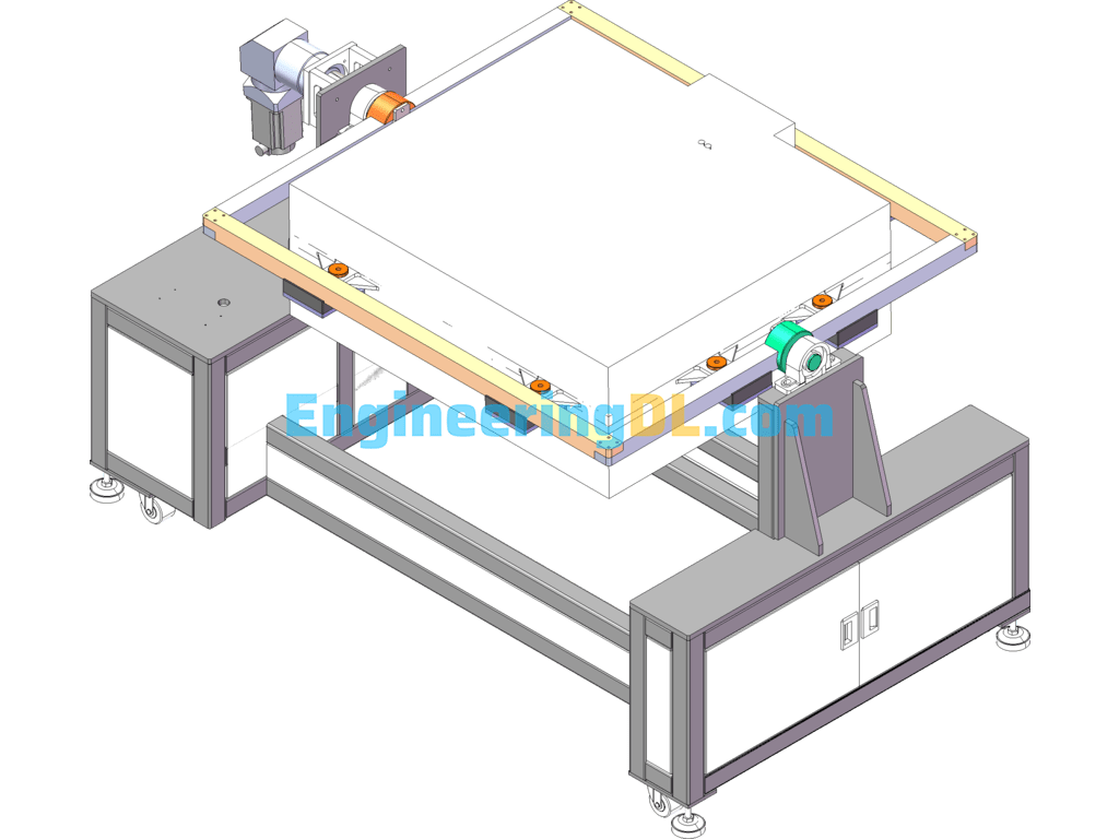 Semi-Automatic 60KW Turning Machine, Semi-Automatic Assembly Machine For Hydrogen Fuel Engine SolidWorks, 3D Exported Free Download