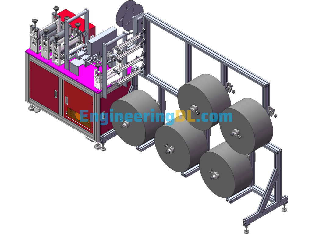 Semi-Automatic N95 Mask Equipment 3D + Engineering Drawings + BOM SolidWorks, 3D Exported Free Download