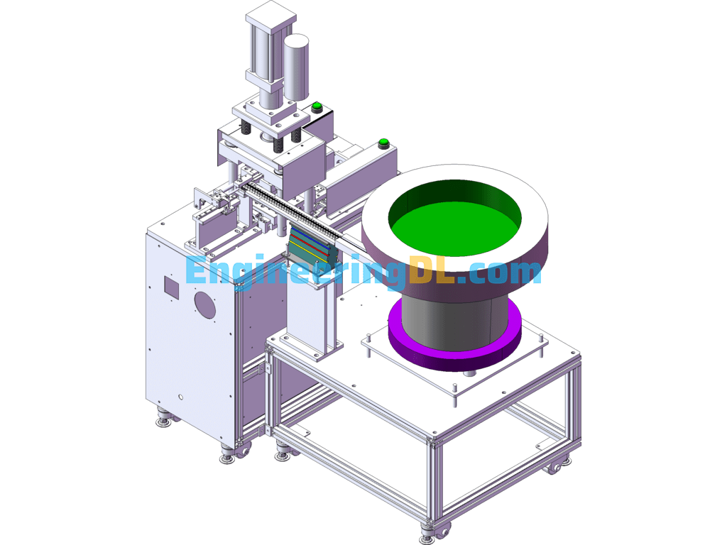 Semi-Automatic Fiber Optic Head Assembly Machine SolidWorks Free Download