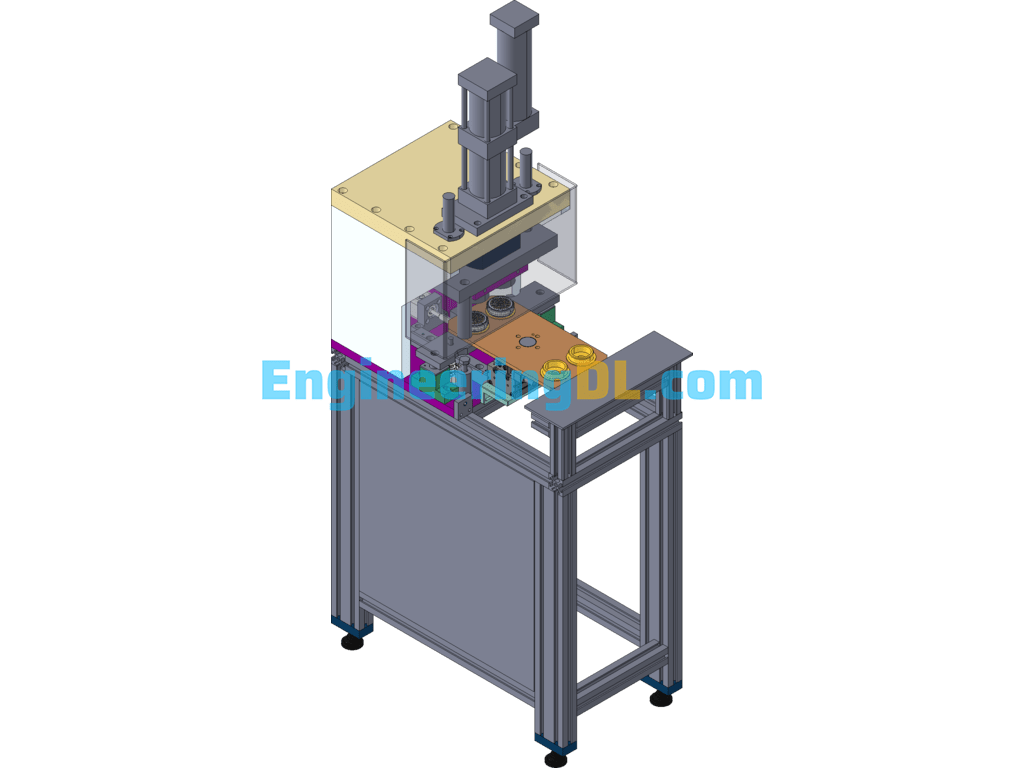 Semi-Automatic Pressurized Riveting Equipment SolidWorks, 3D Exported Free Download
