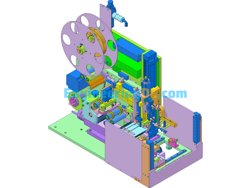 Semi-Automatic Cell Phone Labeling Machine SolidWorks Free Download