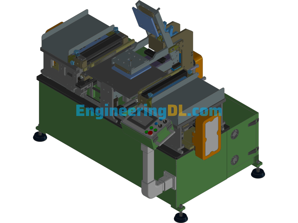 Semi-Automatic Auto Evaporator Assembly Machine With Distribution Box, Controller And Contactor 3D Exported Free Download