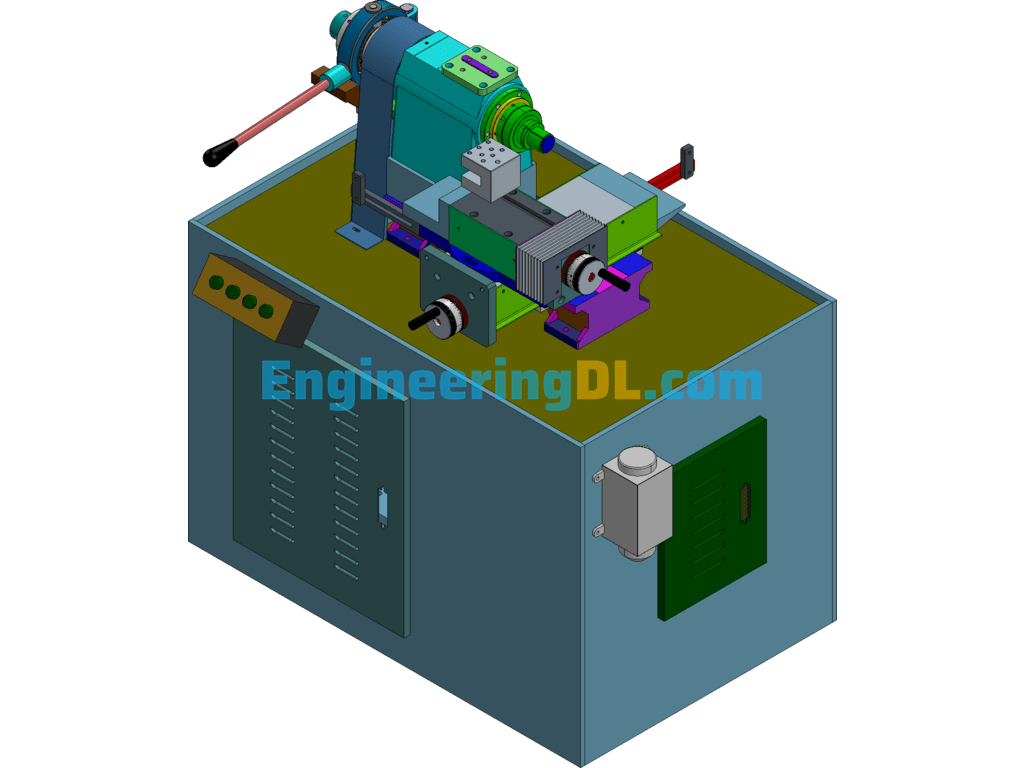 Semi-Automatic Precision Watch Turning Machine (CreoProE), 3D Exported Free Download