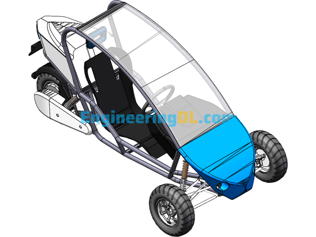Single-Seat Inverted Tricycle, Inverted Tricycle Electric Car SolidWorks Free Download