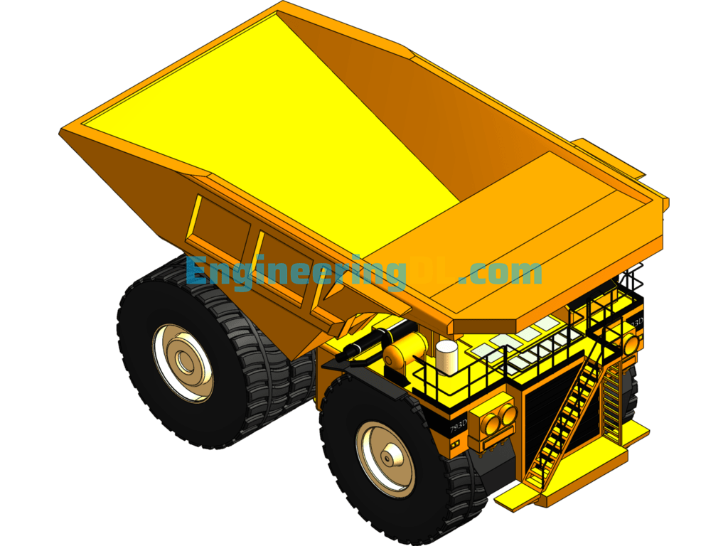 Caterpillar 793D Mining Dump Truck SolidWorks, 3D Exported Free Download