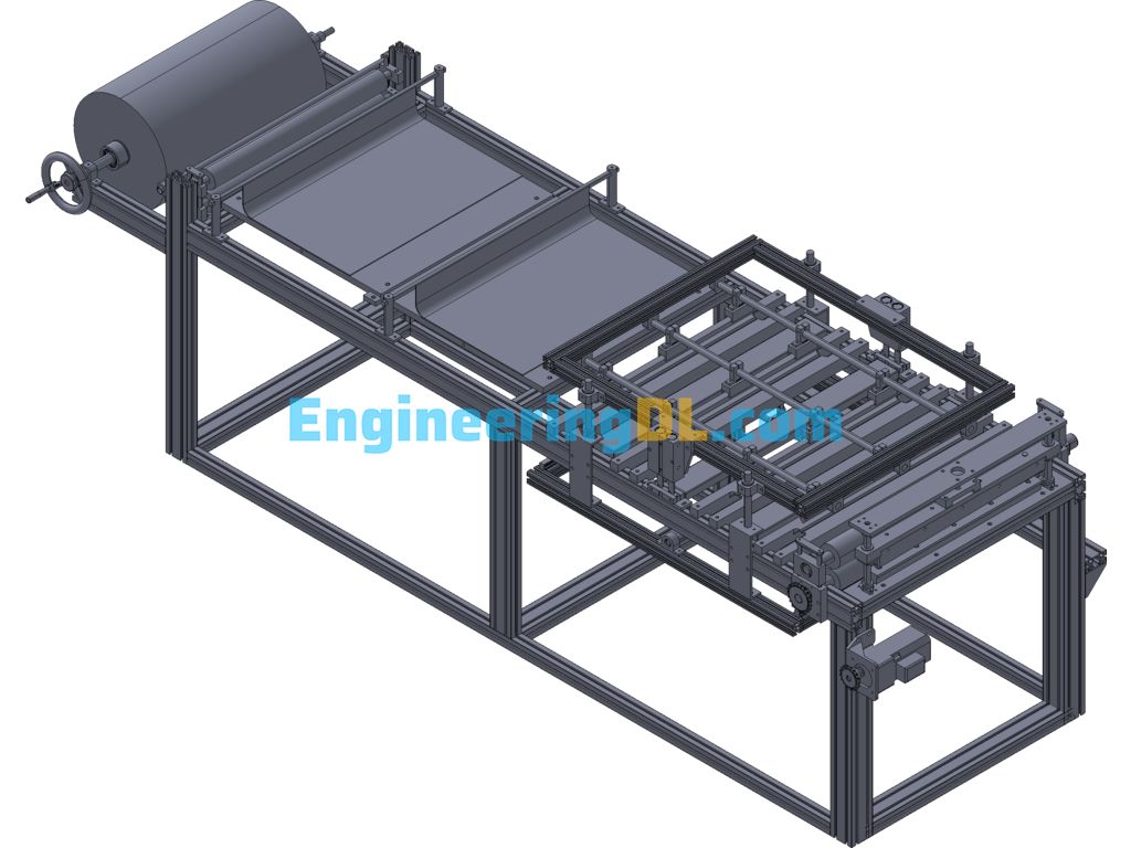 Reel Fiberglass Mesh Forming Machine 3D Exported Free Download
