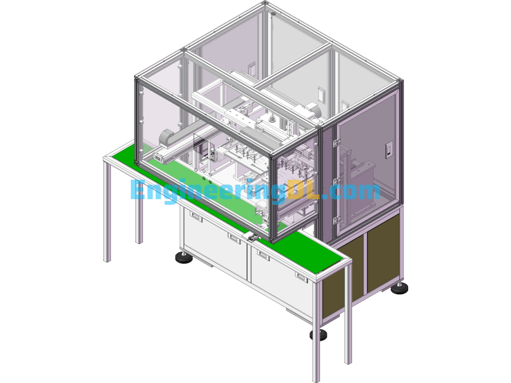 Double Y-Axis Automatic Loading And Unloading Double Pressing Machine SolidWorks, 3D Exported Free Download