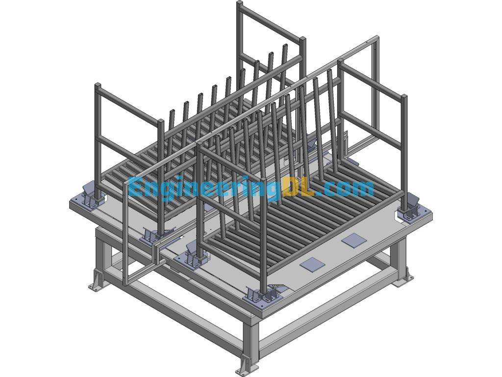 Bi-Directional Placement Of Material Rack Rotary Table 3D Exported Free Download