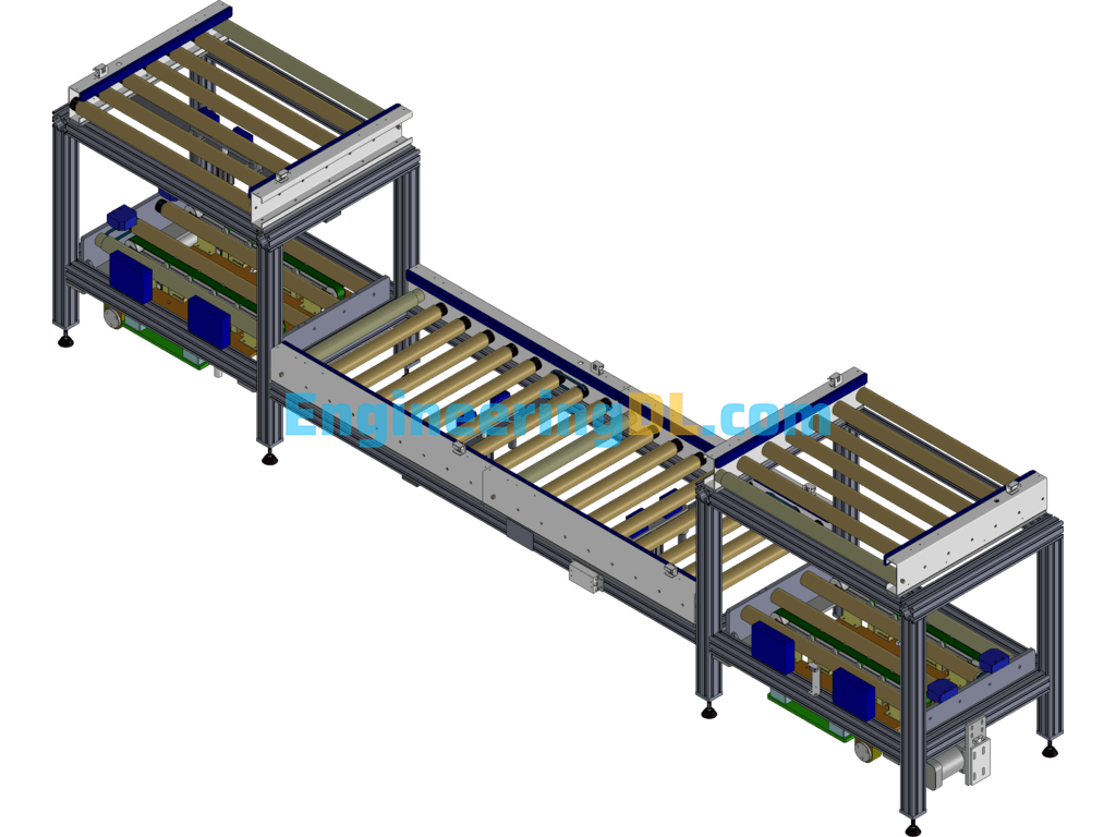 Double Layer 90 Degree Conveyor Roller Line SolidWorks Free Download