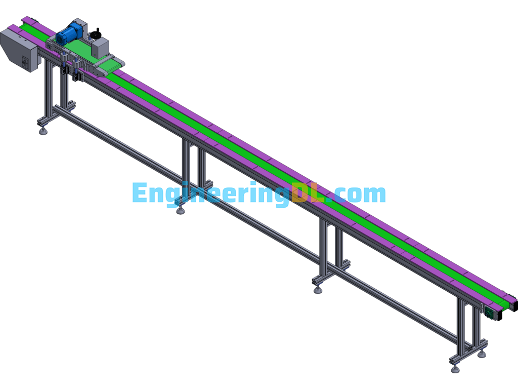 Double Layer Adjustable Assembly Line 3D Exported Free Download