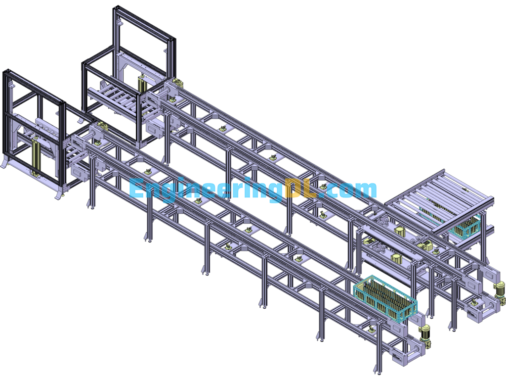 Double Layer Reflow Multiplier Chain Assembly Line SolidWorks Free Download