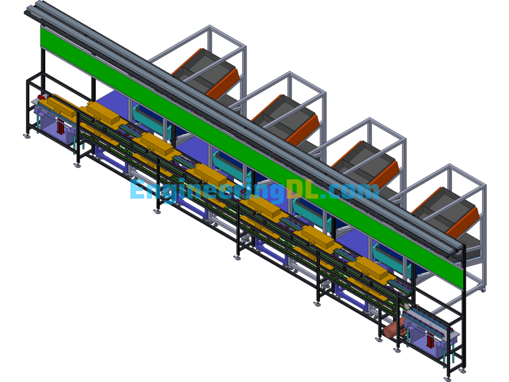 Double Differential Chain Line (With Angle Adjustable Table) 3D Exported Free Download