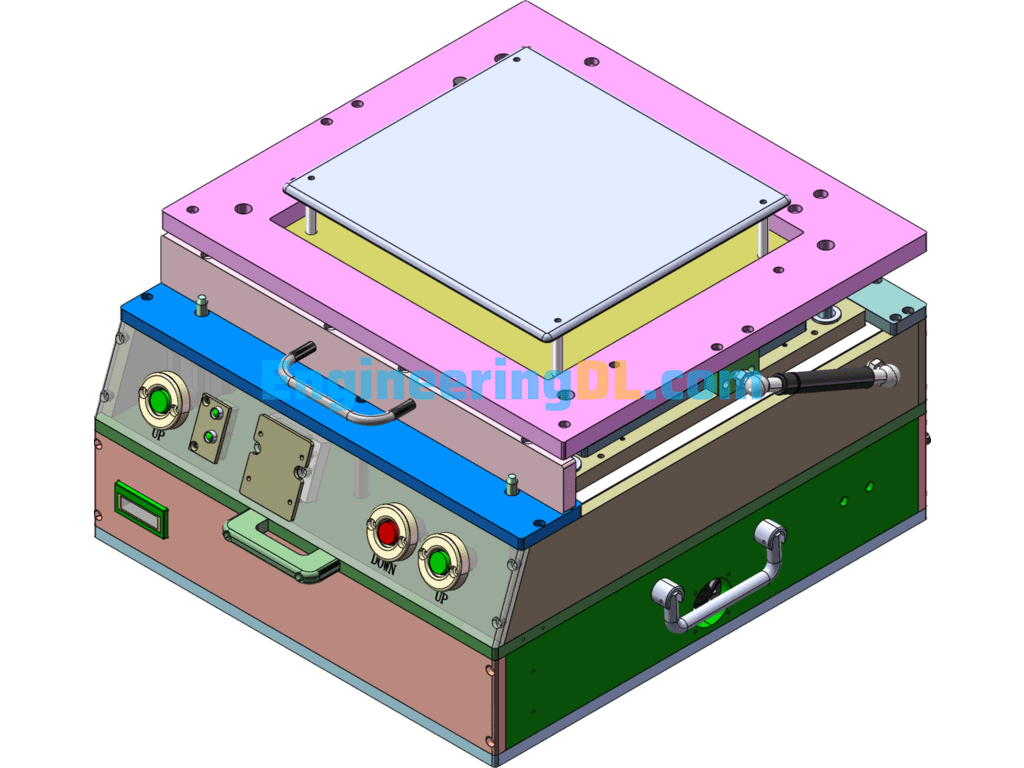 Double Layer Pneumatic Test Fixture SolidWorks Free Download