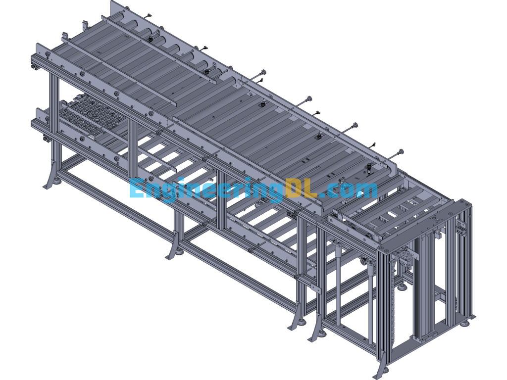 Double Roller Line + Reflux Lifting Mechanism 3D Exported Free Download