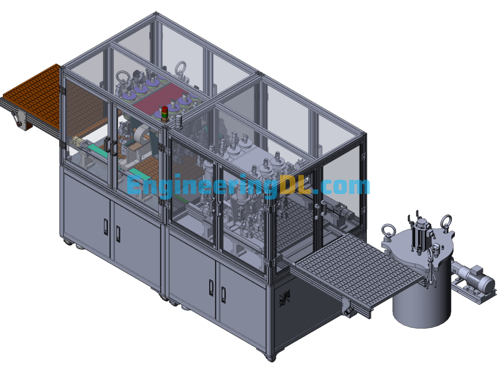 Duplex Automatic Pouring Machine Equipment (With DFM) SolidWorks, 3D Exported Free Download