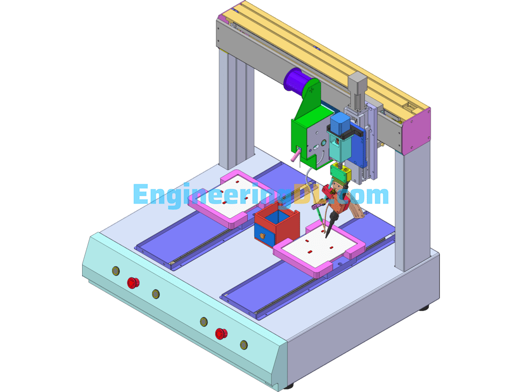 Duplex Automatic Soldering Machine (Mass Production Drawing File With Very Detailed 3D Details) SolidWorks, 3D Exported Free Download